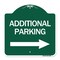 Signmission Additional Parking Sign Right Arrow, Green & White Aluminum Sign, 18" x 18", GW-1818-24349 A-DES-GW-1818-24349 - alternate 1